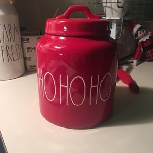 Rae Dunn Red ho ho ho canister